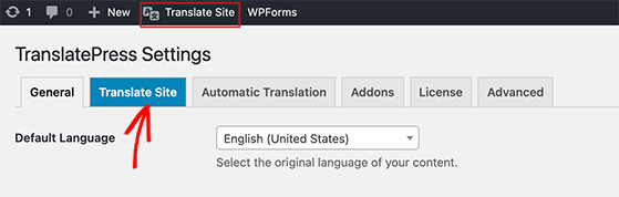 Translate your WordPress website