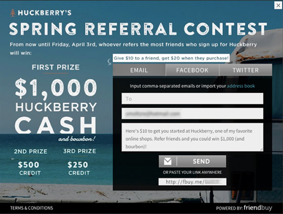 Huckberry's refer a friend contest