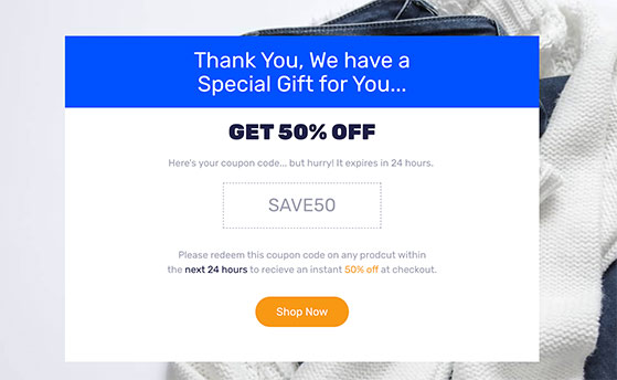 Create a thank you page with seedProd to offer your referral discount