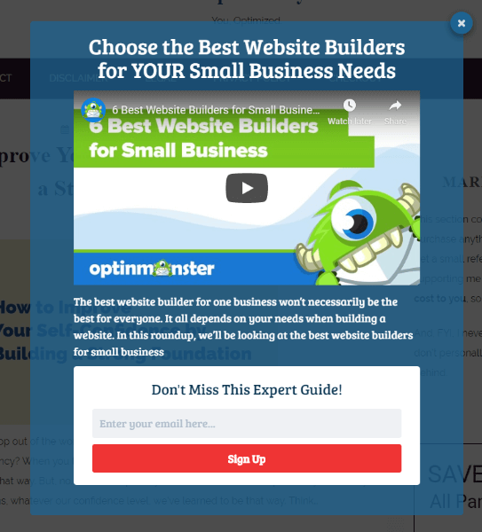 OptinMonster video popup