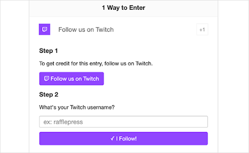 follow on twitch rafflepress