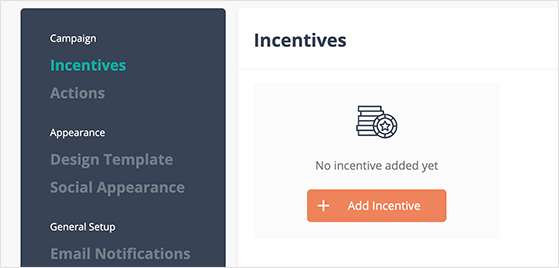 UpViral incentives setup