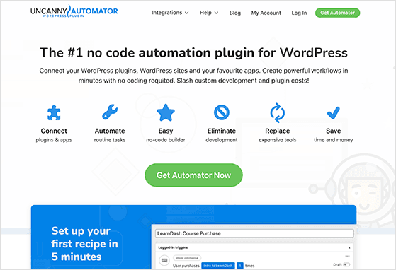 Uncanny Automator best WordPress automation tools