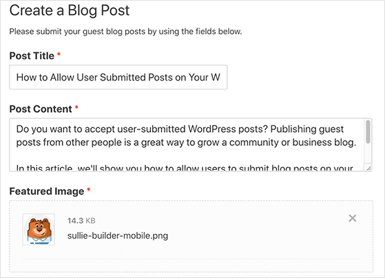 User submitted blog posts - free content for website