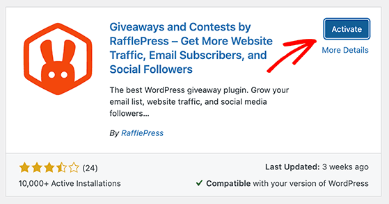 Activate your unlimited free trial rafflepress