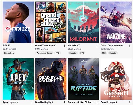 twitch categories