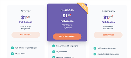 UpViral pricing