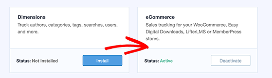 Install the MonsterInsights eCommerce addon