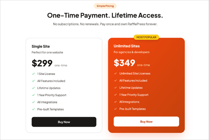 rafflepress-pricing - RafflePress RafflePress pricing