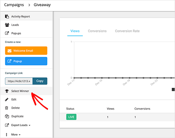 Choosing a winner with wishpond