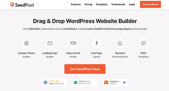 seedprod WordPress website builder