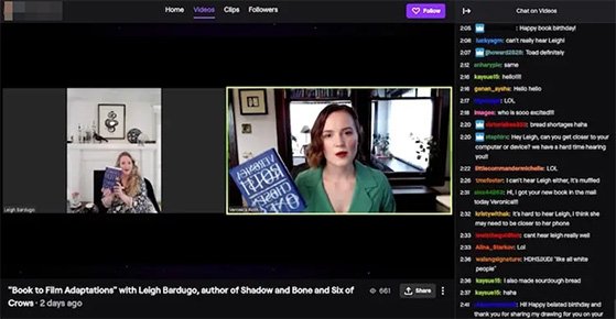 Twitch virtual book launch party