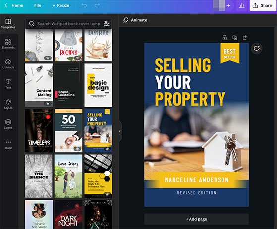 create an ebook cover in canva