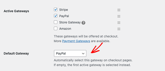 Default payment gateway easy digital downloads