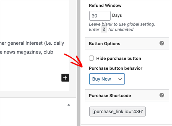 Digital product purchase button options