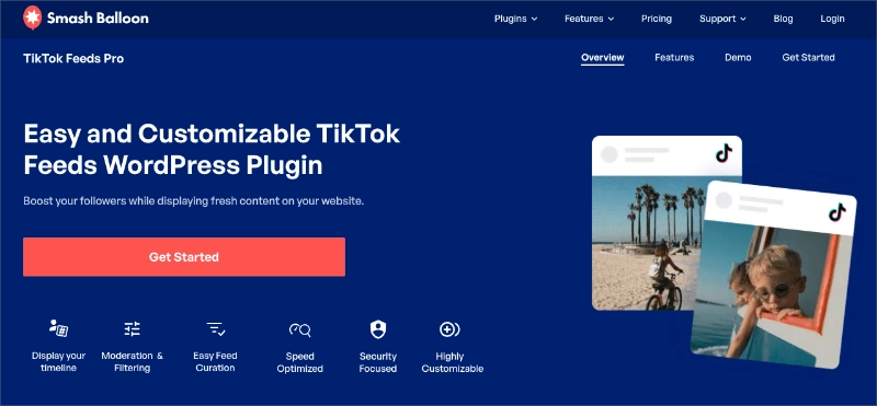 Smash Balloon TikTok feeds plugin for WordPress 