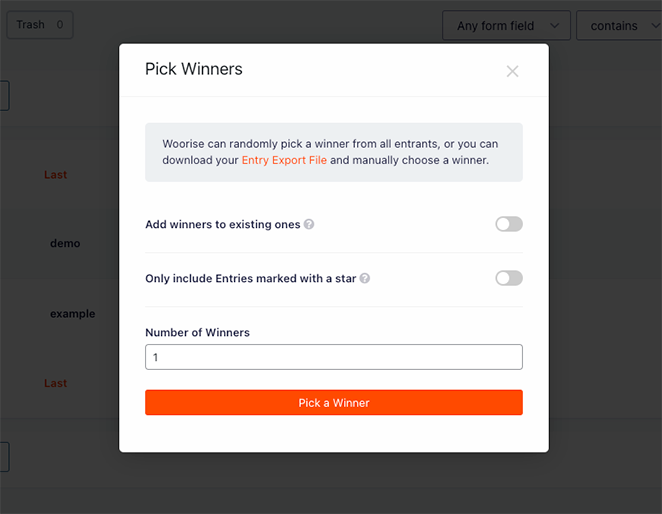 Pick giveaway winners with Woorise