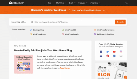 WPBeginner homepage