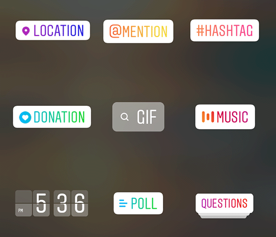 Instagram stories stickers