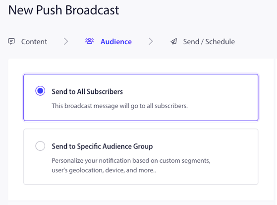 Choose your push notification audience