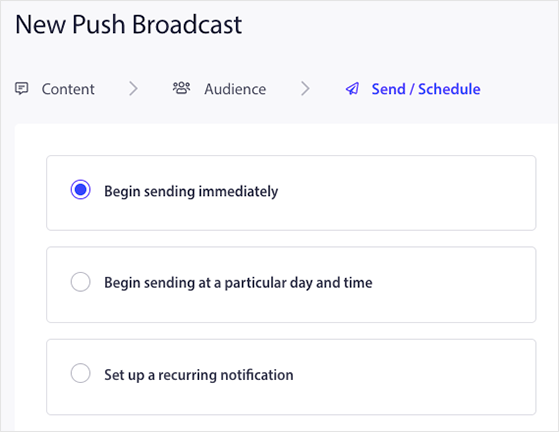 Send or schedule your WordPress push notification.