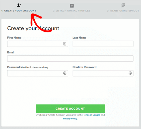 Sprout social multi-step form example