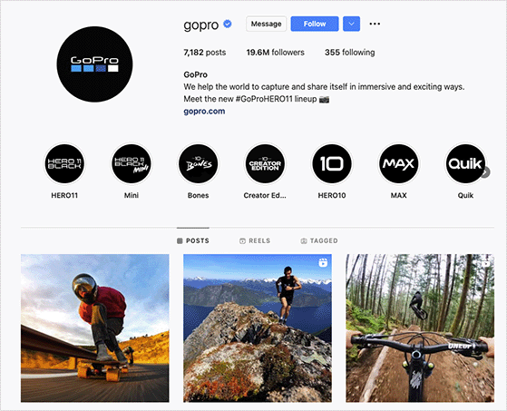 GoPro instagram profile