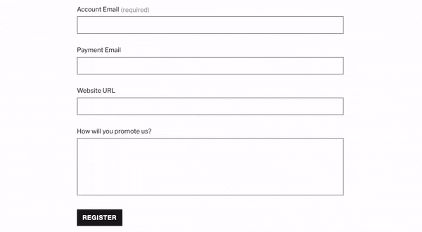 Customize your affiliate registration form