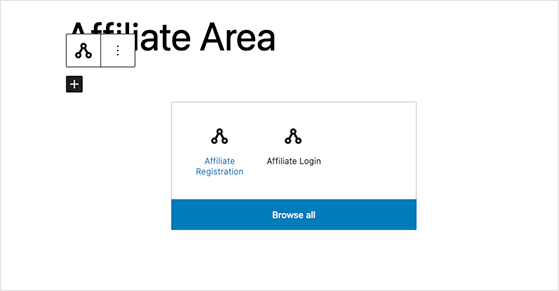 Affiliate registration form block