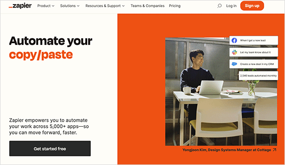 Zapier homepage