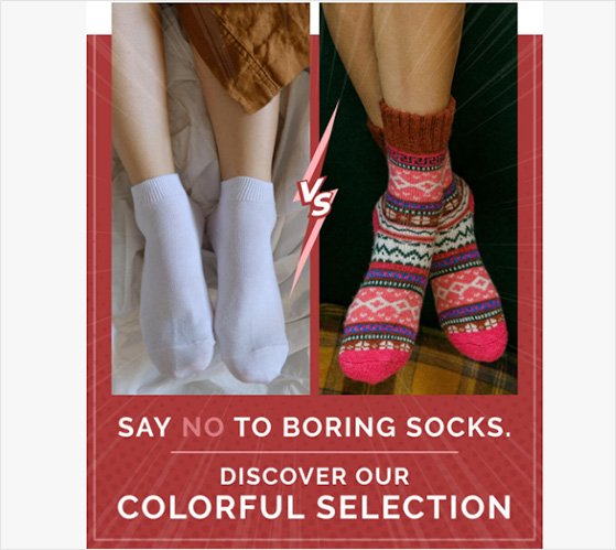 Noridic socks email marketing campaign