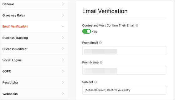 RafflePress verification for giveaways