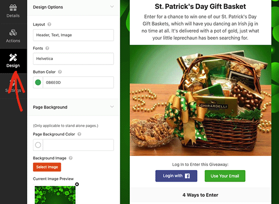 St Patrick's Day giveaway design options