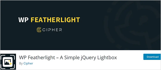 WP Featherlight simple jquery WordPress lightbox plugins