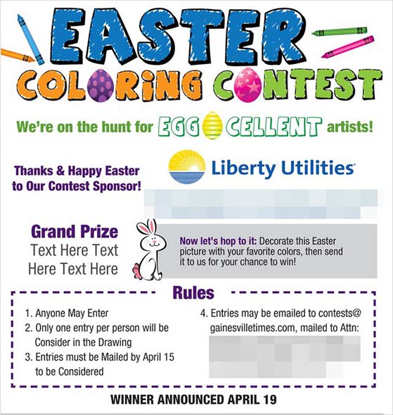 Easter coloring contest example
