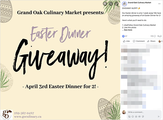 Dinner sweepstakes Easter giveaway ideas