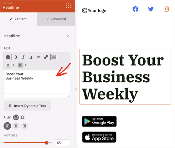 Customize the podcast landing page headline