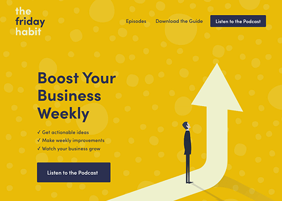 The Friday Habit podcast landing page example