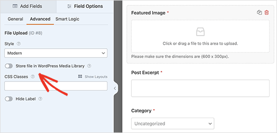 Store image submission in WordPress media library