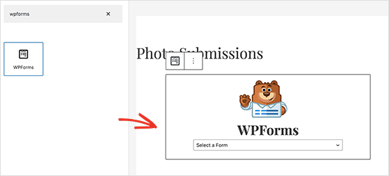 Add the WPForms block