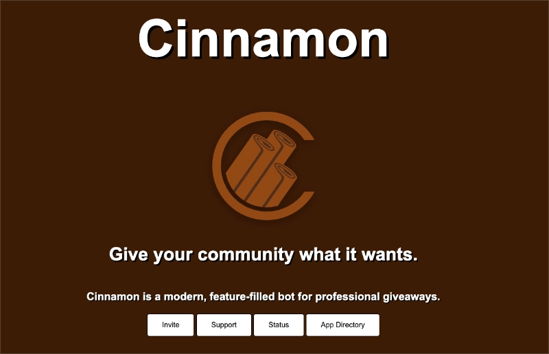 Cinnamon discord giveaway bot