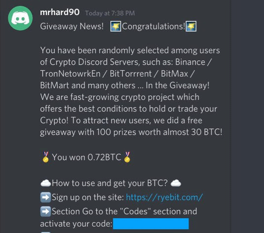 Claim your nitro bot scam – Discord