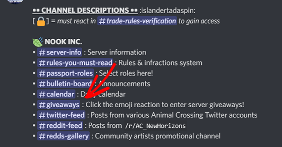 Discord giveaway channel example