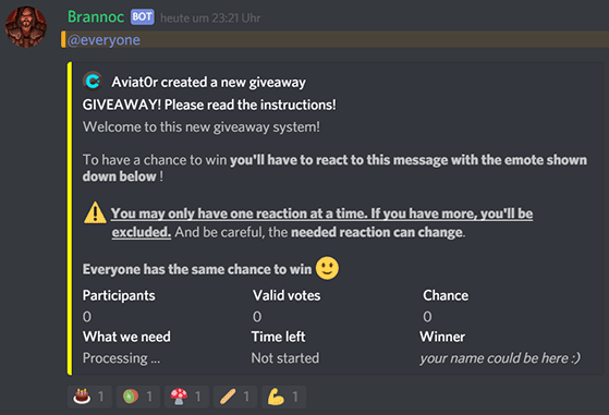 Discord giveaway rules example