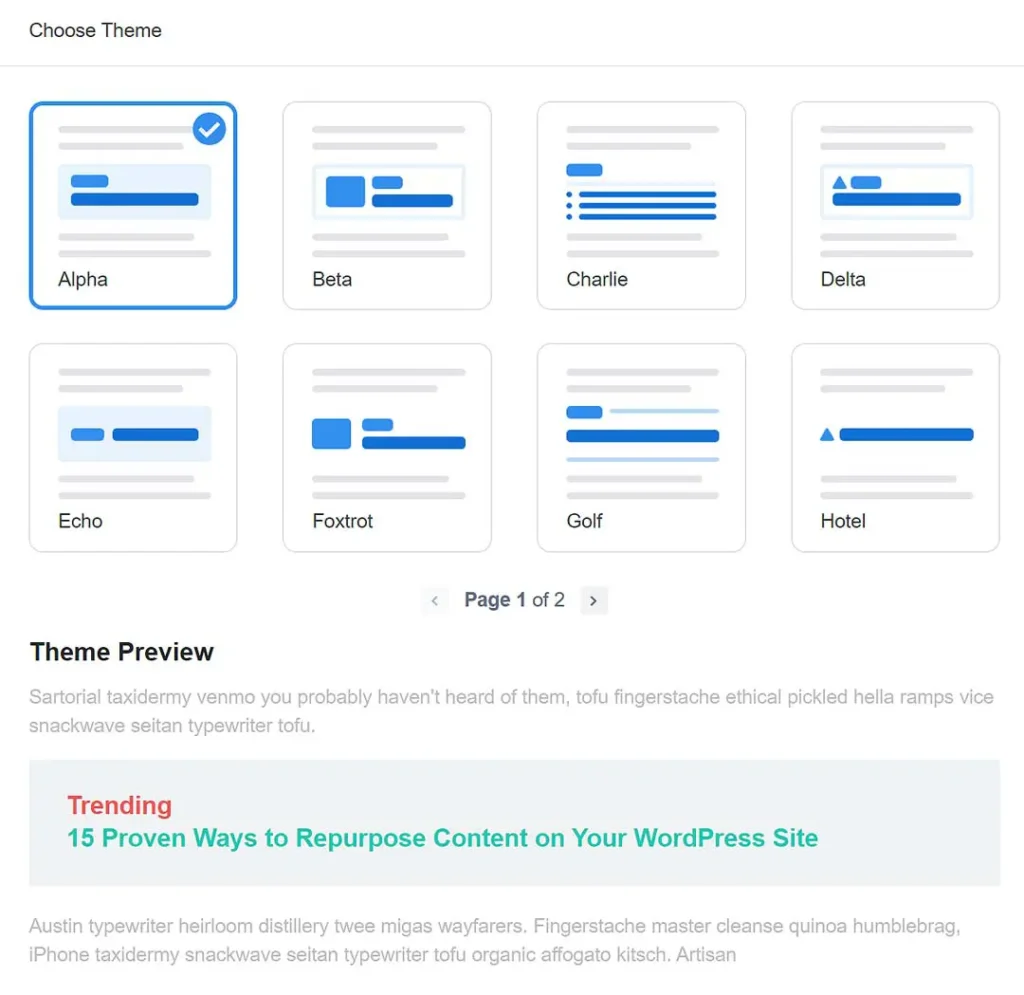 MonsterInsights popular posts theme settings