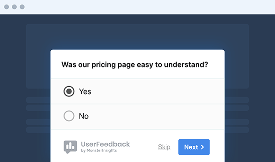 UserFeedback form example