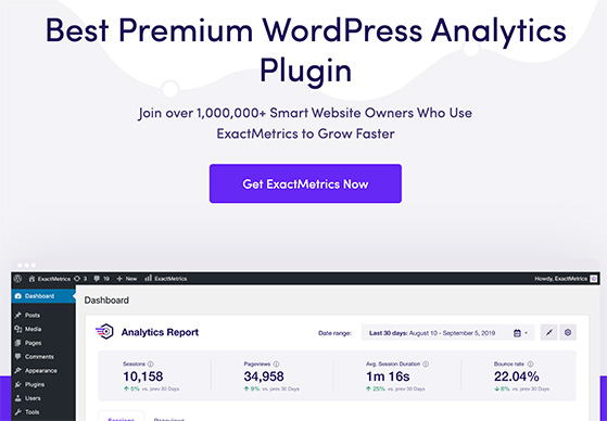 ExactMetrics best premium Google Analytics plugin for WordPress