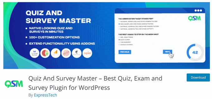 Quiz and Survey Master WordPress survey plugin