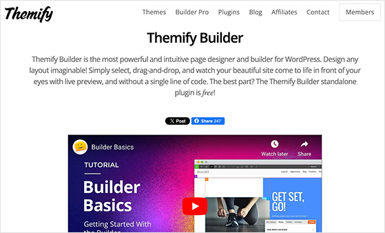 Themify drag and drop WordPress page builder
