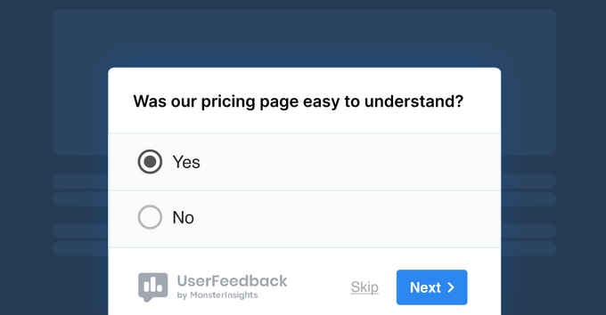 UserFeedback WordPress poll example